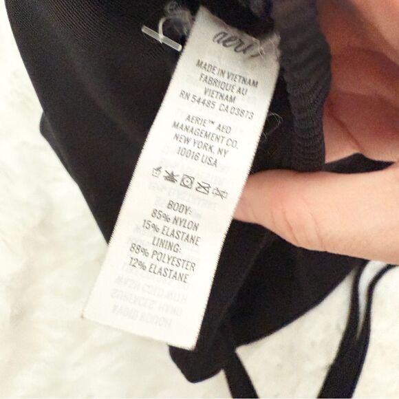 Women Aerie Ruched Camisole Cropped Top in Black Size Extra Large - Picture 6 of 6